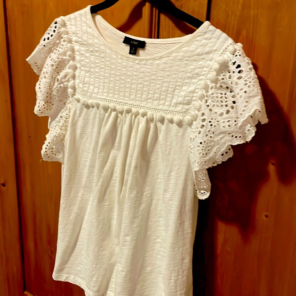 Summer J. Crew tassel tee.